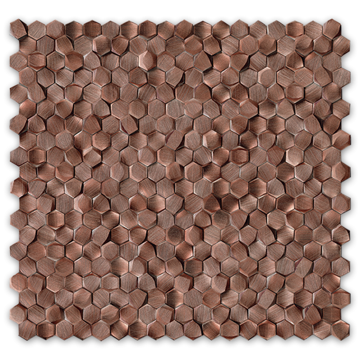 Hexagon Solid Aluminium Copper color backsplash metal mosaic tile