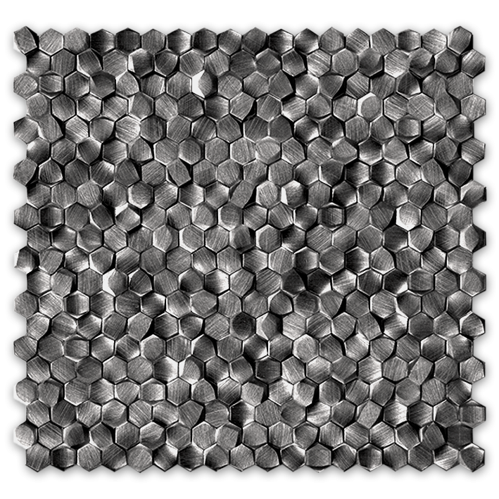 Hexagon Solid Aluminium backsplash metal mosaic tile