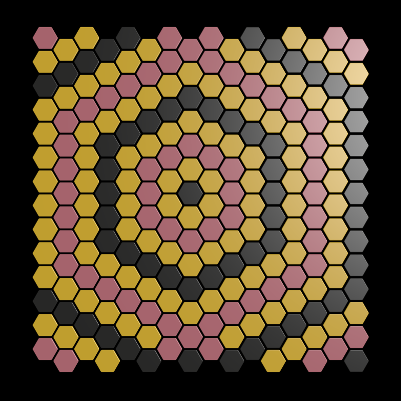 Honeycomb (Hexagon) Gold, Rose Gold and Black matt Stainless Steel mosaic tile