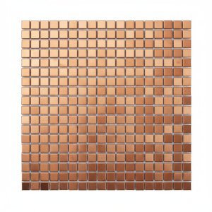 Square 15mm Stainless Steel Titanium Rose Gold Metal Mosaic Tile – Matt Hairline Finish