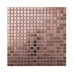 Square 15mm Stainless Steel Copper Metal Mosaic Tile | Matt Hairline Finish